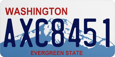 WA license plate AXC8451