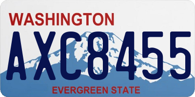 WA license plate AXC8455