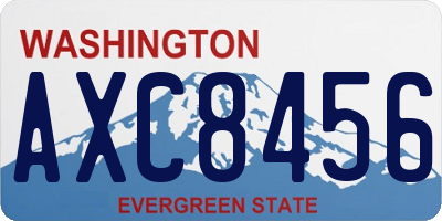 WA license plate AXC8456