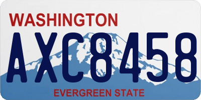 WA license plate AXC8458