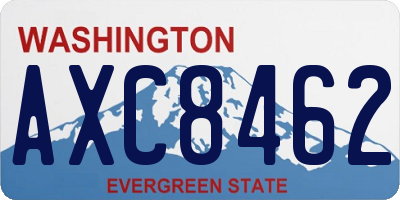 WA license plate AXC8462
