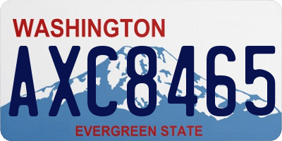WA license plate AXC8465