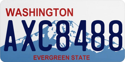 WA license plate AXC8488