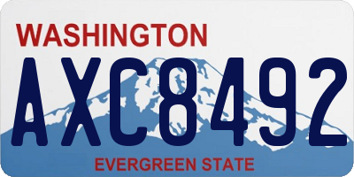 WA license plate AXC8492