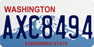 WA license plate AXC8494