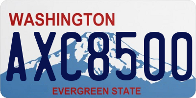 WA license plate AXC8500