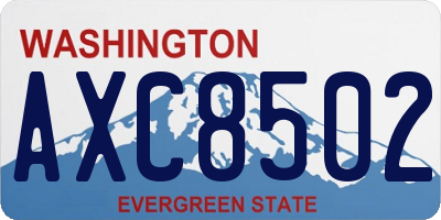 WA license plate AXC8502