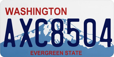 WA license plate AXC8504