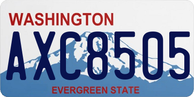 WA license plate AXC8505