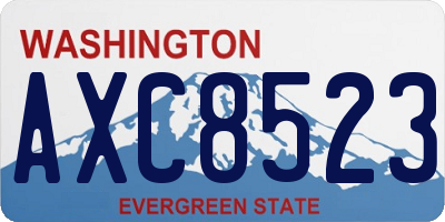 WA license plate AXC8523