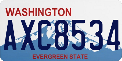 WA license plate AXC8534