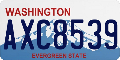 WA license plate AXC8539