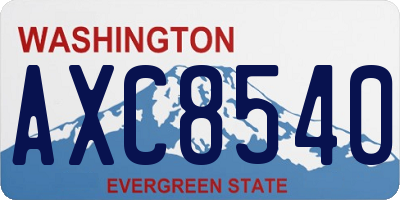 WA license plate AXC8540