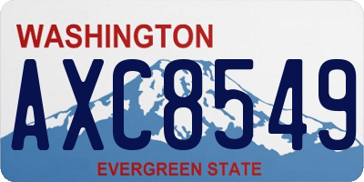 WA license plate AXC8549
