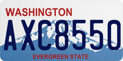 WA license plate AXC8550