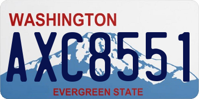 WA license plate AXC8551
