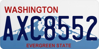 WA license plate AXC8552
