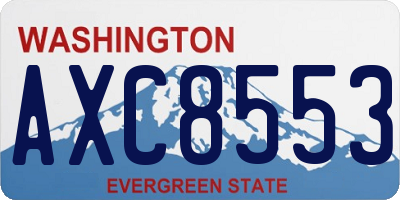 WA license plate AXC8553
