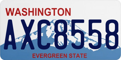WA license plate AXC8558