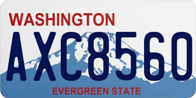 WA license plate AXC8560