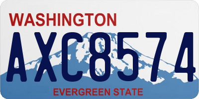 WA license plate AXC8574