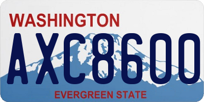 WA license plate AXC8600
