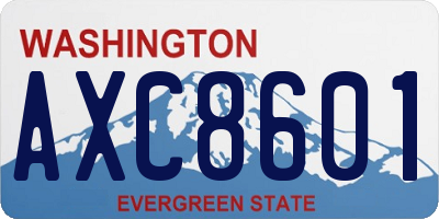 WA license plate AXC8601