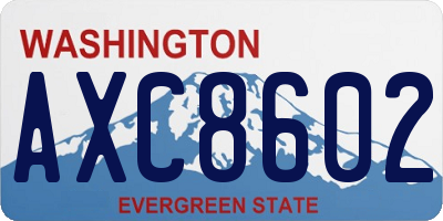 WA license plate AXC8602