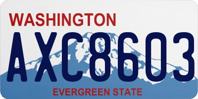 WA license plate AXC8603