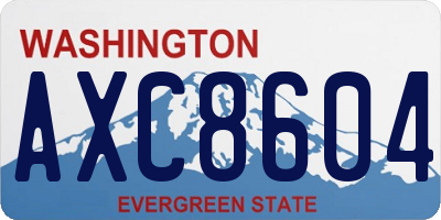 WA license plate AXC8604