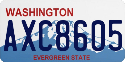 WA license plate AXC8605