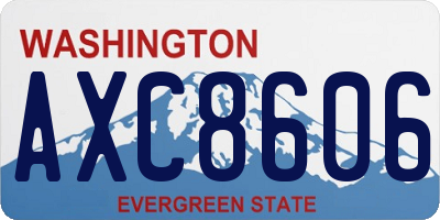 WA license plate AXC8606