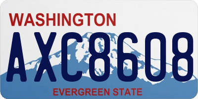 WA license plate AXC8608