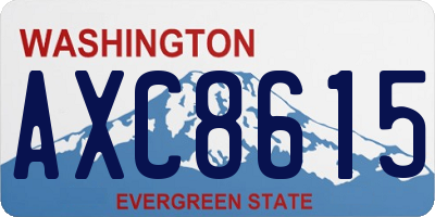 WA license plate AXC8615