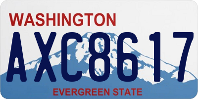 WA license plate AXC8617