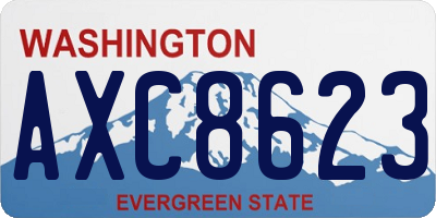 WA license plate AXC8623