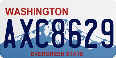 WA license plate AXC8629