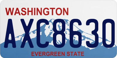 WA license plate AXC8630
