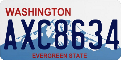 WA license plate AXC8634