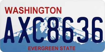 WA license plate AXC8636