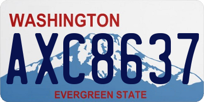 WA license plate AXC8637
