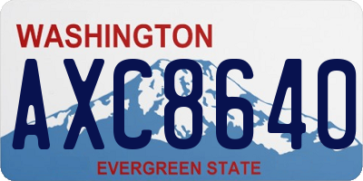 WA license plate AXC8640
