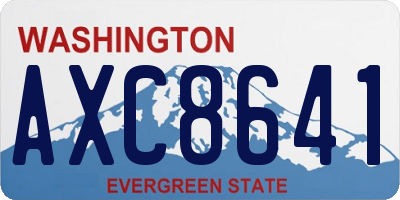 WA license plate AXC8641
