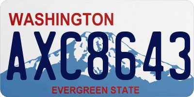 WA license plate AXC8643
