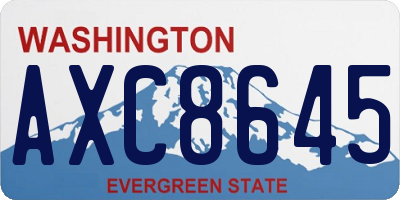 WA license plate AXC8645