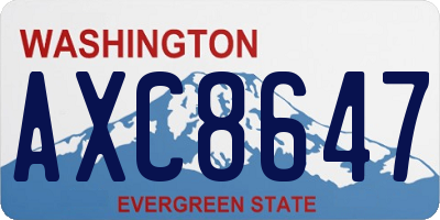 WA license plate AXC8647