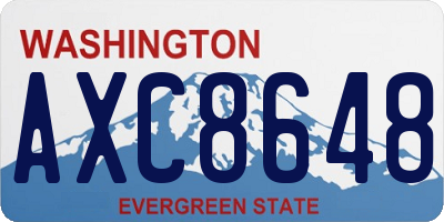 WA license plate AXC8648