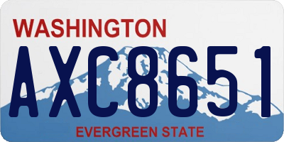 WA license plate AXC8651