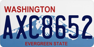 WA license plate AXC8652