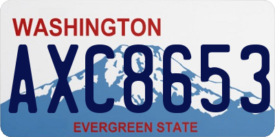 WA license plate AXC8653